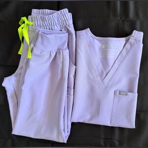 FIGS scrubs set in color Lavender Dew